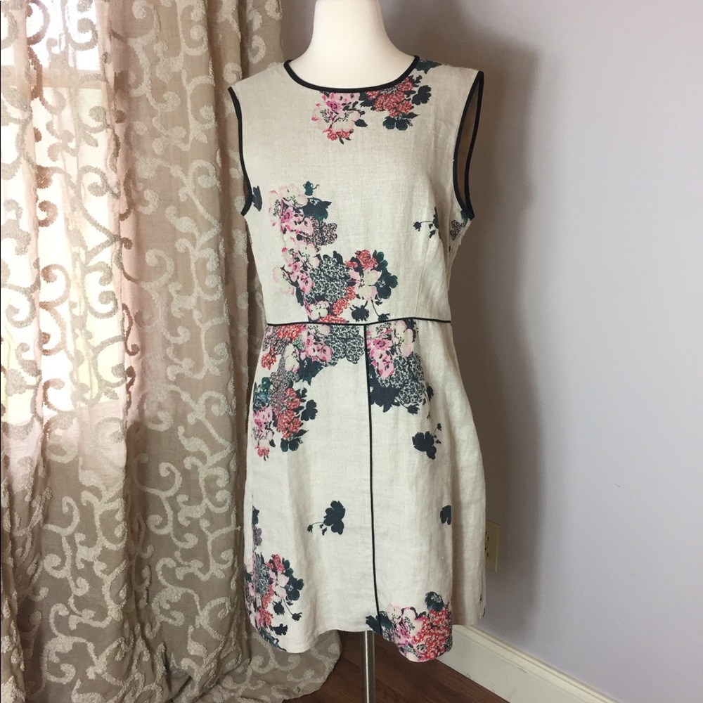 Sportmax Code tan and floral sleeveless dress